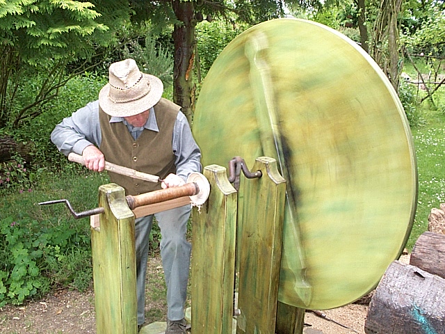 This lathe goes sixty revolutions per minute