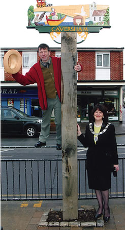 The Caversham Sign, mounted in the village centre
