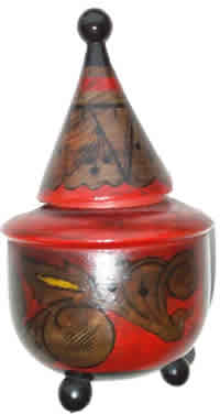 Khokhloma container of unusual shape