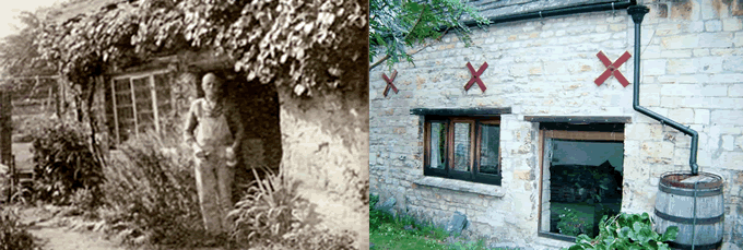 William Bailey's old woodturning shop behind the Turners Arms, past and present