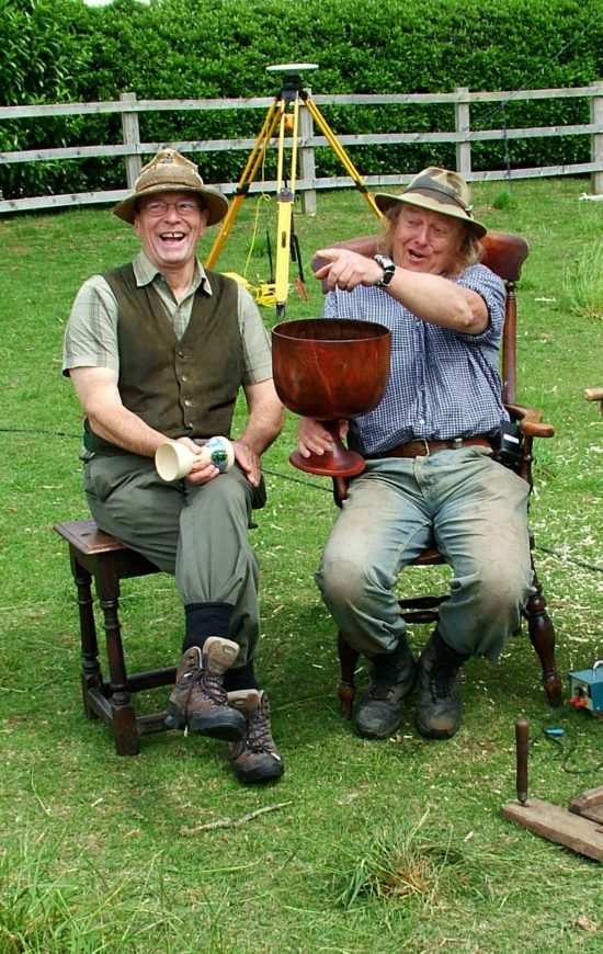 TV-TimeTeam-Stuart King with Phil Harding and that two gallon Wassail bowl-Sutton Courtney -